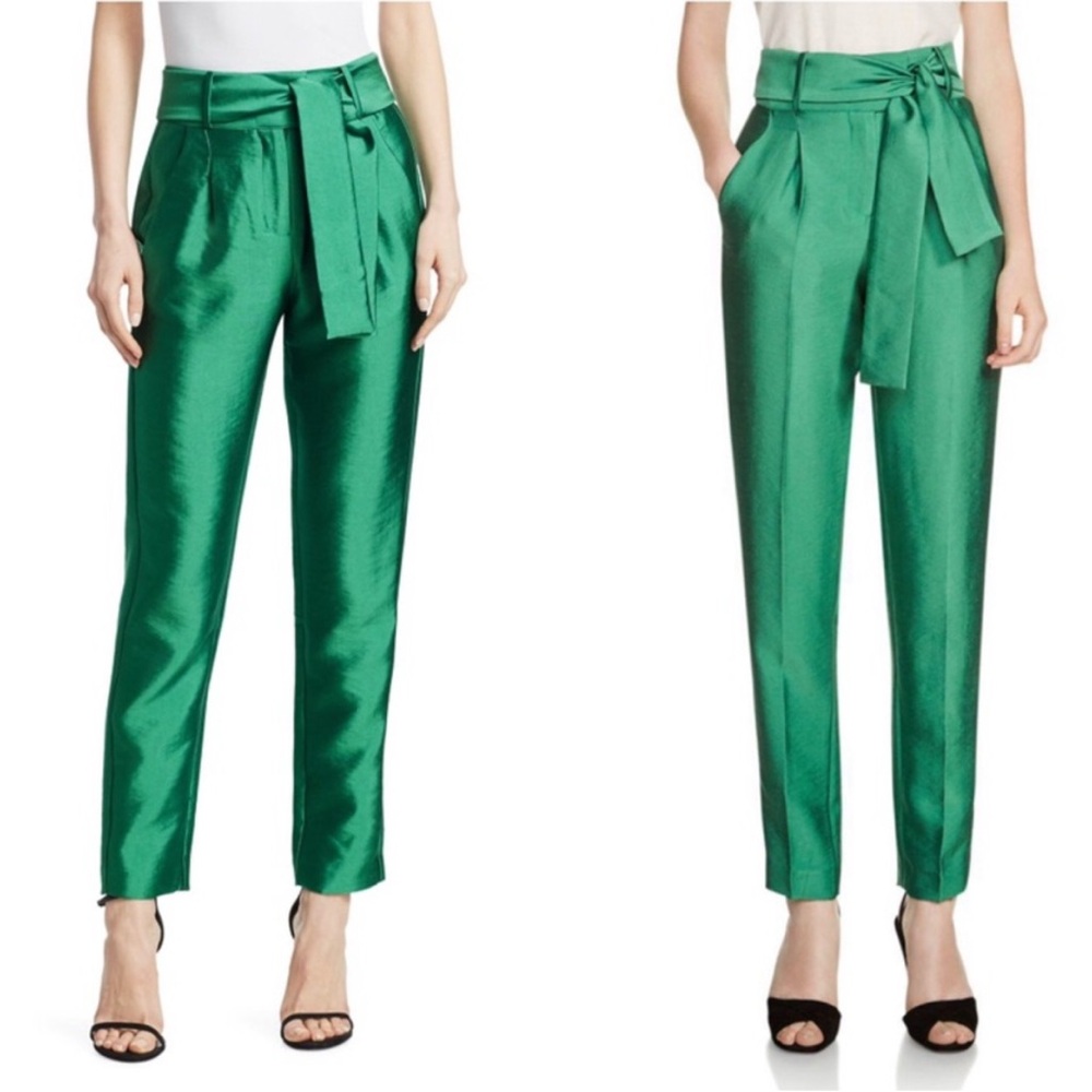 Maje Pack High Waisted Pants sz 34 Green